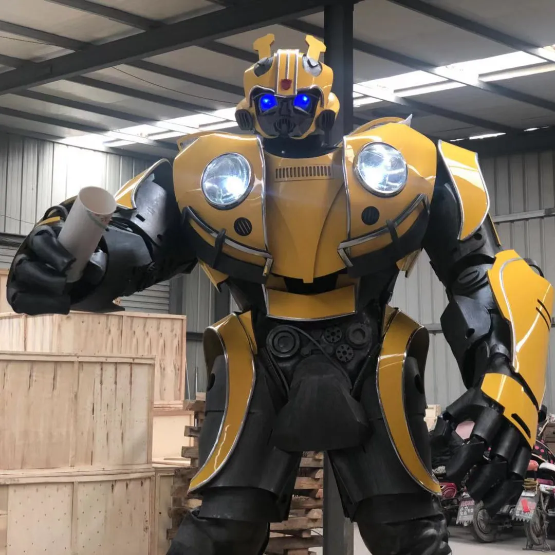 10 pieds de grande taille adulte humain portant à l'intérieur du costume de robot animatronique de divertissement de marche