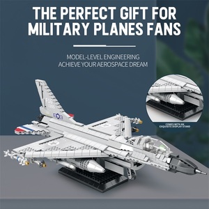 F-16 ต่อสู้ Falcon Fighter Jet บล็อกอาคารชุด Sky นักบินเฮลิคอปเตอร์ทหารถังรุ่น Unisex แอร์ฟอร์ซเครื่องบินของเล่นพลาสติก - Product Image 5