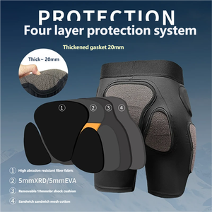 OSCR 통기성 나일론 겨울 스키 장비 꽉 끼는 내부 착용 엉덩이 패드 낙하 방지 바지 엉덩이 무릎 보호대 세트 스포츠 안전 - Product Image 4