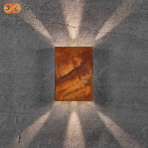 Quảng trường tự nhiên Đèn tường với corten khung thép cho nội thất trang trí nội thất trong wabi Sabi phong cách - Product Image 1