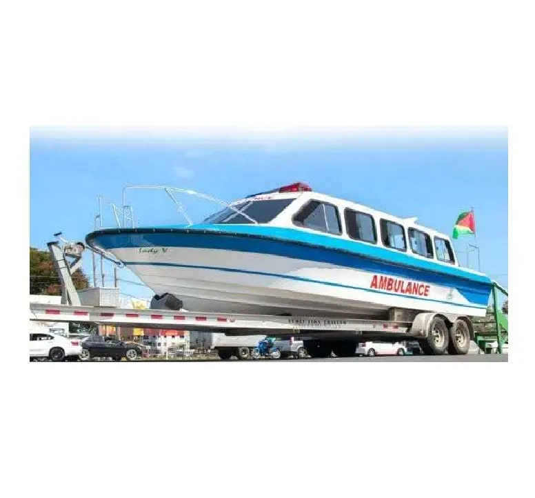Grandsea-Barco de ambulancia de agua de 28 pies, barco de aluminio de fibra de vidrio, barco de rescate de alta velocidad