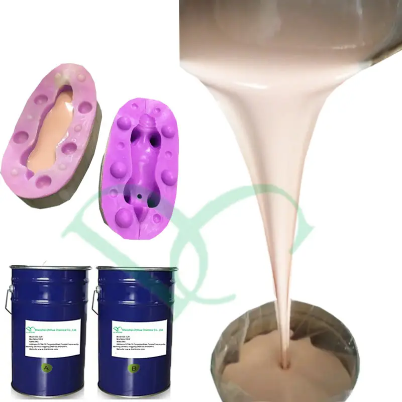 Goma de silicona para hacer consoladores, Juguetes sexuales de calidad alimentaria, Color de la piel, RTV2