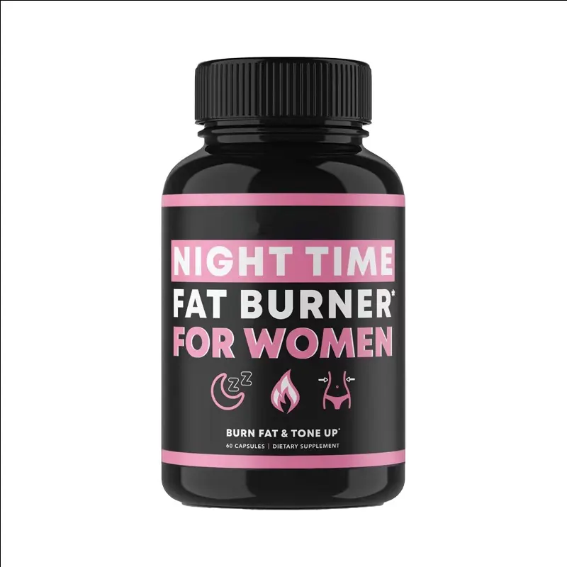 女性のためのホット販売減量カプセル夜間脂肪バーナー天然成分60カプセルは体重管理をサポートします