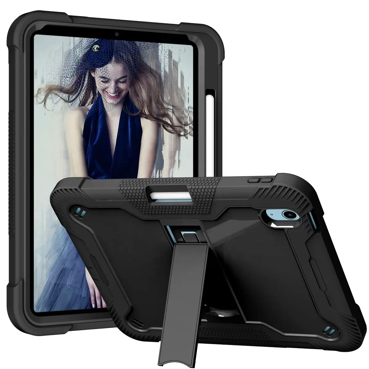 Полноразмерный детский чехол для планшета Ipad 10-го поколения 10,9 2022 гибридный прочный Чехол с ручным плечевым ремнем и держателем для ручек сверхмощный чехол-накладка