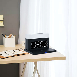 All in <strong>One</strong> Customized Ambient Led Light up Alarm Clock Multi Functional Wireless <strong>Charger</strong> - Product Image 3