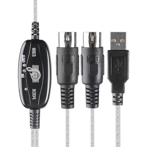 USB MIDI כבל ממיר <span class=keywords><strong>2</strong></span> ב 1 PC לאולפן מוסיקה מקלדת ממשק חוט תקע בקר מתאם כבל