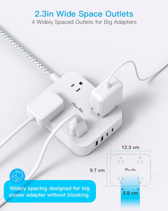 New <strong>Design</strong> US <strong>Multiple</strong> Outlets Braided <strong>Extension</strong> Cord 4-Outlet Power Strip With USB Electric <strong>Extension</strong> <strong>Sockets</strong> for Home Use - Product Image 6
