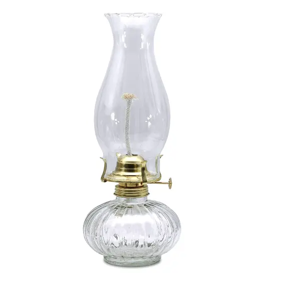 Lámpara de aceite de vidrio decorativa Vintage, grande, 13 ", cristal duradero a prueba de viento, 33cm de altura