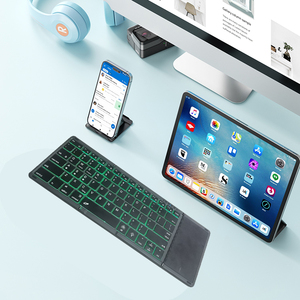 Teclado Bluetooth plegable retroiluminado Delgado plegable teclado inalámbrico Smart TV teclado tamaño de la palma pliegues con ratón - Product Image 6