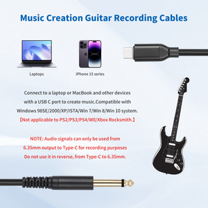 Adaptador de salida estéreo USB C de 6,35mm, Cable de 1/4 TRS de 8m, Chip Digital integrado para cámara de proyector, conexión Coaxial RCA para coche