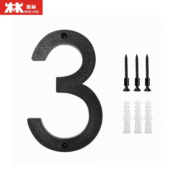 ABS Black Color Number Hotel Residential Street Decorate Letter 3 House Numbers