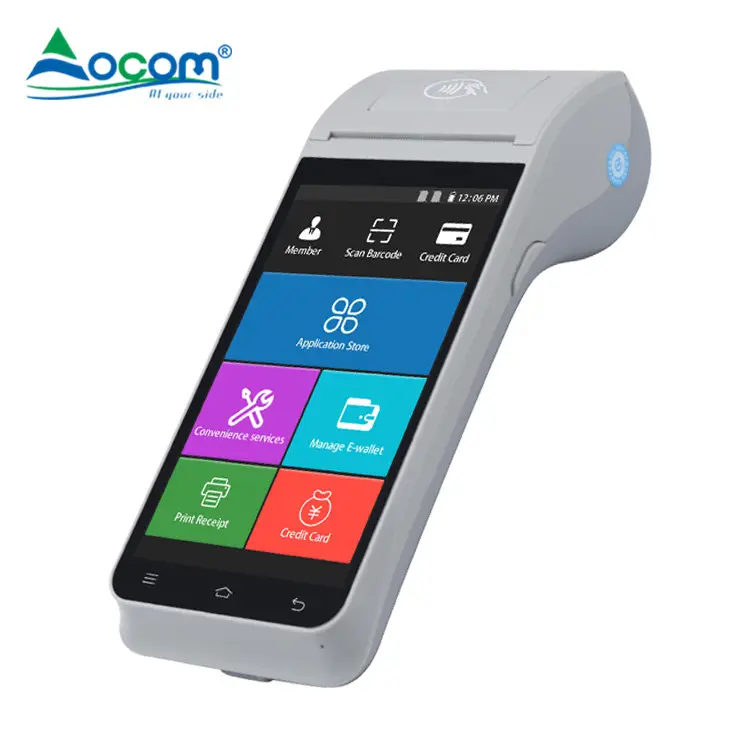 Terminal de punto de venta con impresora térmica, Terminal móvil de punto de venta con Android 9,0, pantalla táctil, 5,5 pulgadas, 4G, Bluetooth, WIFI, 58mm