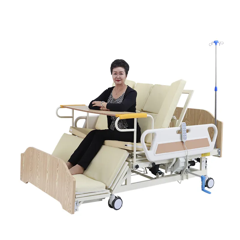 Muebles de Hospital con 5 funciones, cama eléctrica de enfermería para el hogar, cama de Hospital con Toliet, superventas