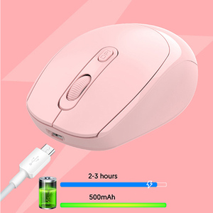 紧凑型无线蓝牙鼠标，可充电双模鼠标 (蓝牙5.2和USB接收器) 便携式静音鼠标 - Product Image 3