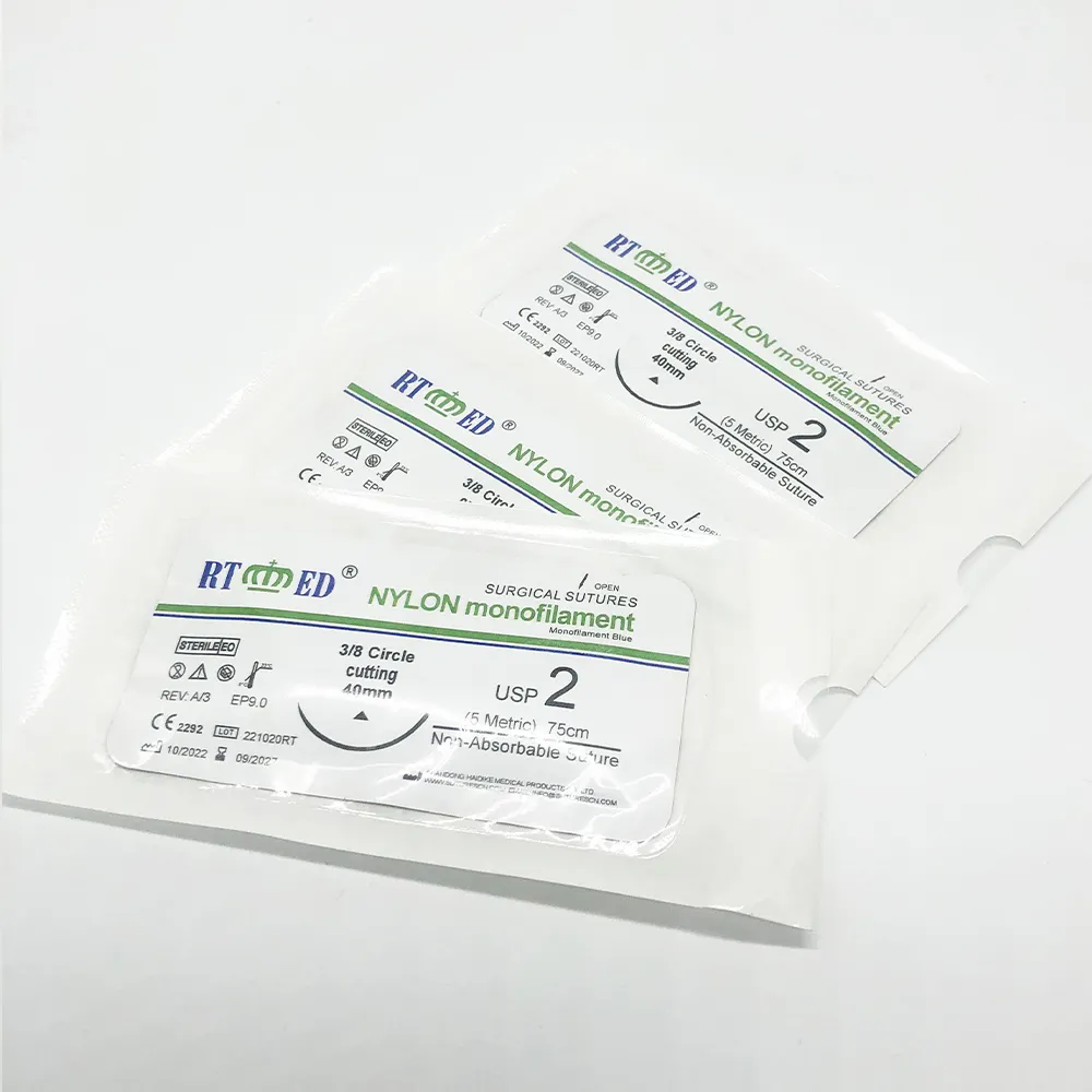 Non-absorbable Surgical Suture material Nylon Polypropylene Silk Polyester suture thread with CE& ISO