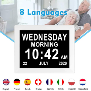 Đồng Hồ Để Bàn Có Lịch Kỹ Thuật <span class=keywords><strong>S</strong></span>ố Báo Thức Nhắc Nhở Y Học 8 Inch Dự Báo Thời Tiết Thiết Kế Mới Cho Người Cao Tuổi - Product Image 3