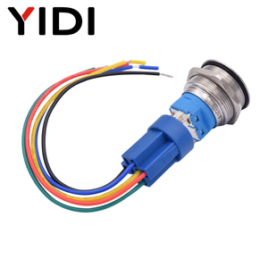 YIDI 22mm interruttore a pulsante a LED SPDT DPDT 12/24/220V impermeabile 1 no1nc 2NO2NC momentanea chiusura a pulsante in metallo - Product Image 5