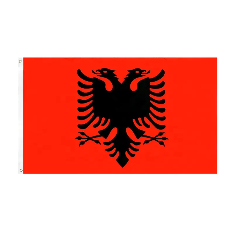 Schneller Versand Benutzer definierte 3 x5FT Albanien Flagge Banner dicker Stoff Kunden spezifischer Digitaldruck 3*5 Albanien Flagge