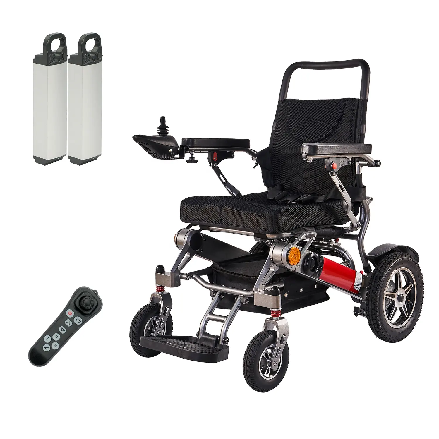 Cheap Foldable Wheelchairs for disabled Aluminum alloy frame electric wheelchair with remote control