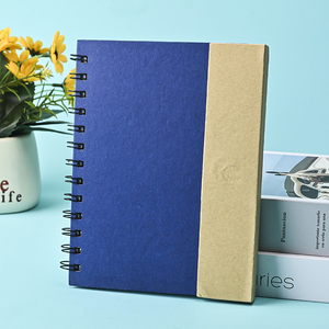 Cuaderno espiral de tapa dura personalizado cubierta de papel Kraft Bloc de notas marcador de página índice de colores cuaderno con notas adhesivas