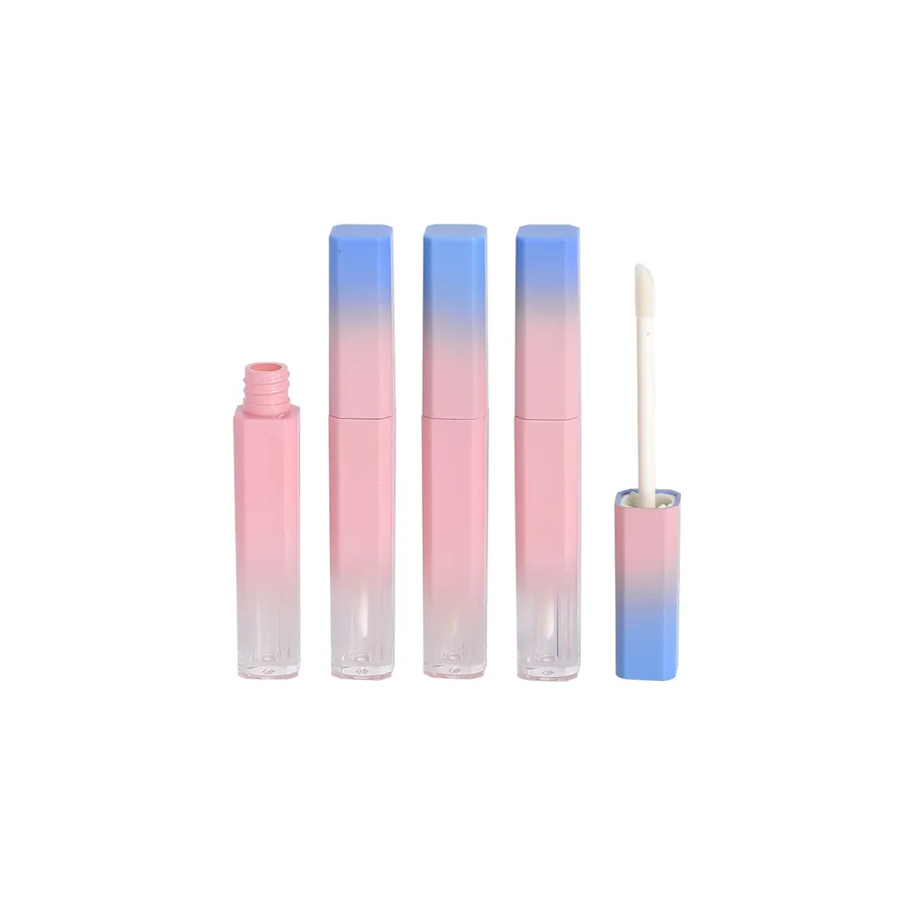 wholesale Liptint Tube Empty Pink Gradient Lip Gloss Bottle Lipgloss Tubes Custom Logo With Box Lip Gloss Tubes Rectangle