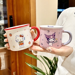 ホット漫画アニメセラミックカップKawaiiシナモンコーヒーミルク朝食ハンドルカップオフィスホームギフトカップ