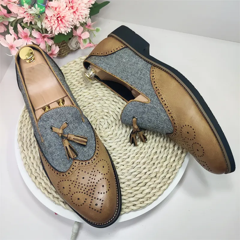 Semi-formal Leather Slip On Comfortable Good Quality Size 38-46 Formal Men Tassels Loafers Shoes for Men
