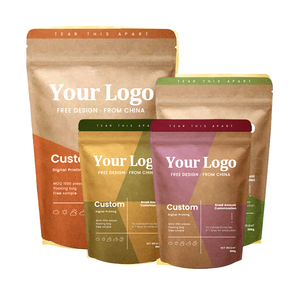 Eco Friendly Ziplock Stand Up Food Packaging Compostable Biodegradable Kraft Paper Pouch <strong>Bags</strong>