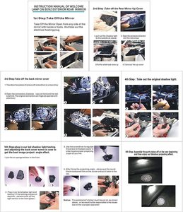 กระจกประตูหลังยินดีต้อนรับโลโก้ LED ผีเงาโปรเจคเตอร์แสงสำหรับเบนซ์ C-Class W212 W204 GLK GLA - Product Image 6