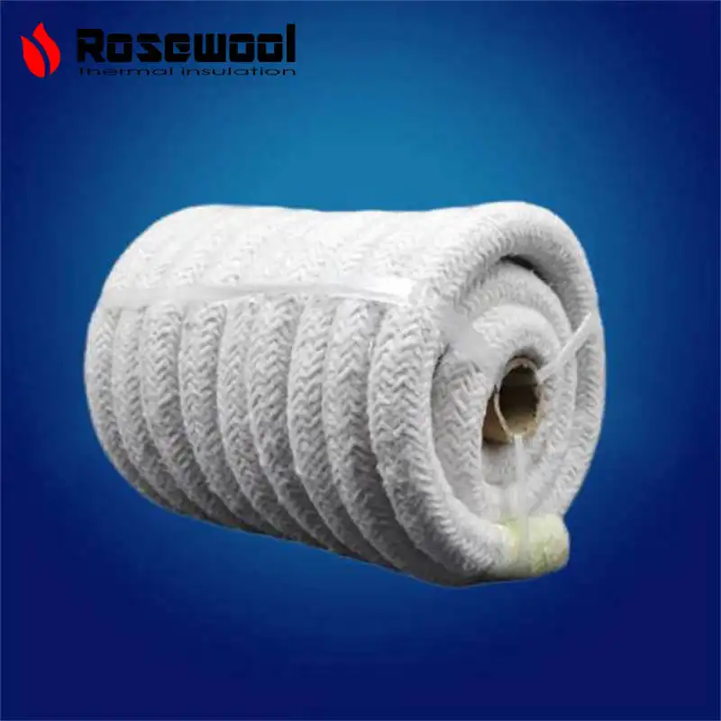 Joint réfractaire carré rond en fibre de céramique résistante aux hautes températures de bonne qualité tressé/corde torsadée