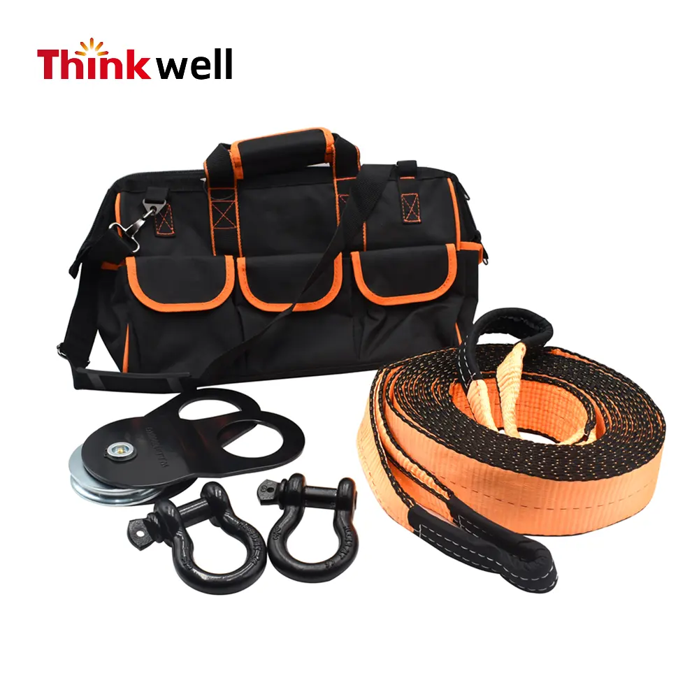 Accessori per rimorchi fuoristrada per cinghie di recupero aggancio a fune cinetica Kit di attrezzi di emergenza