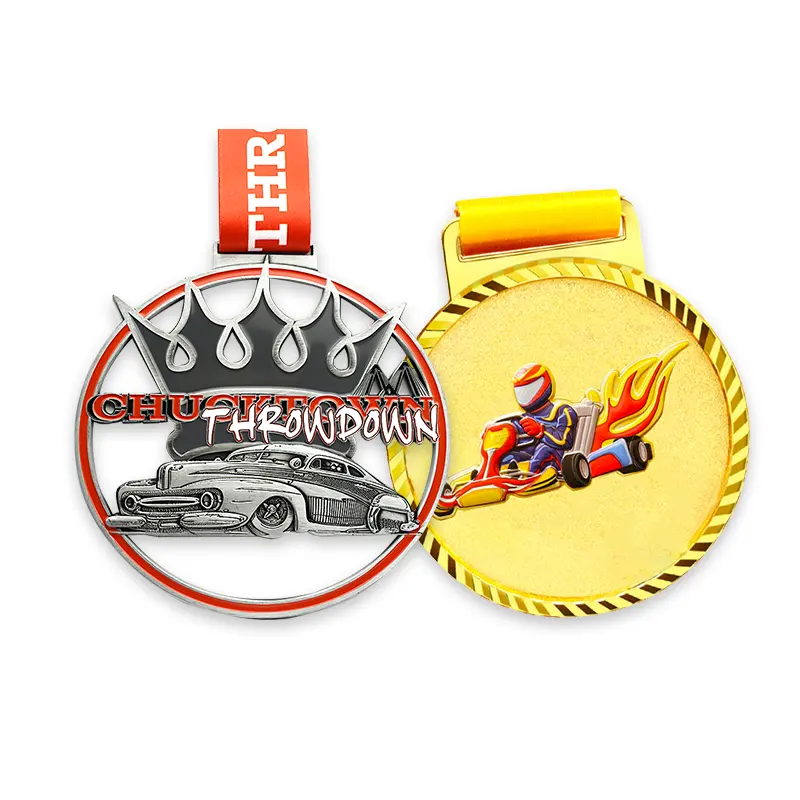 Metal personalizado livre liga zinco carro artesanato esportes medalhas e troféus medalhas