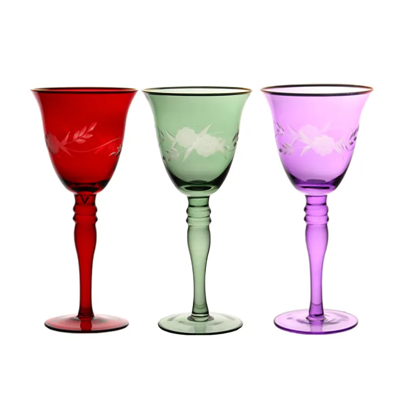 Стеклянная посуда ручной работы от производителя, распыляемый красочный бокал для красного вина с уникальным дизайном в качестве цветных бокалов для вина, подарок
