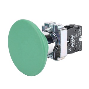 XB2-BR31 verde 1NO 60mm interruttore di alimentazione a fungo pulsante 1NC 1NO funzione Max 10A 12V IP65 momentaneo metallo - Product Image 1
