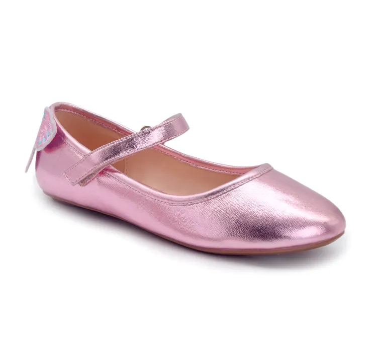 Sapatos de princesa rosas com borboletas, sapatos atacados de decoração brilhantes, meninas, sapatos casuais de princesa, plana, para meninas, 2023
