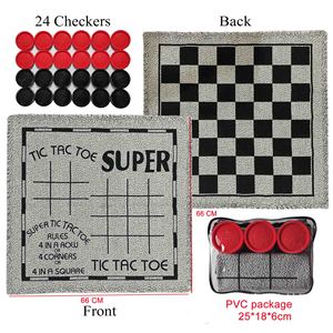 Bảng Mạch Ngón Chân Tic Tac 3 Trong 1 Theo Yêu Cầu Của Nhà Máy BSCI OEM Thảm Có Thể Đảo Ngược Bộ Trò Chơi Cờ Đam Lớn Thảm - Product Image 6