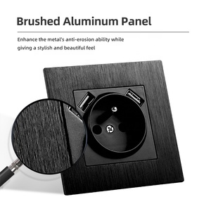 欧洲标准插座，带5V 2.1A双a型USB 220V 2P + T壁式插头插座欧盟法国USB插座 - Product Image 3