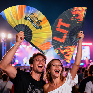 Tùy chỉnh gấp tay fan hâm mộ cho dòng Dance & popping cá nhân logo tre <span class=keywords><strong>Dark</strong></span> <span class=keywords><strong>Glow</strong></span> Fan UV phản quang tre Rave Clack - Product Image 1