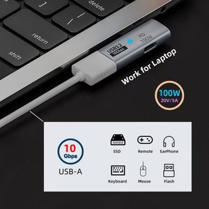 2合1 USB C至USB 3.2适配器，带100W充电端口，USB C公对母快速充电数据传输OTG转换器适配器 - Product Image 4