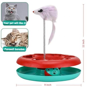 室内猫的猫玩具，互动小猫玩具滚轴轨道带猫薄荷弹簧宠物玩具带健身球预告鼠标 - Product Image 3