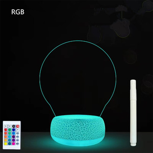 Fast Delivery Factory Price Remote ABS Round 3d Message Board Blank Led <strong>Lamp</strong> Acrylic Night Light Base With USB <strong>Charge</strong> - Product Image 2
