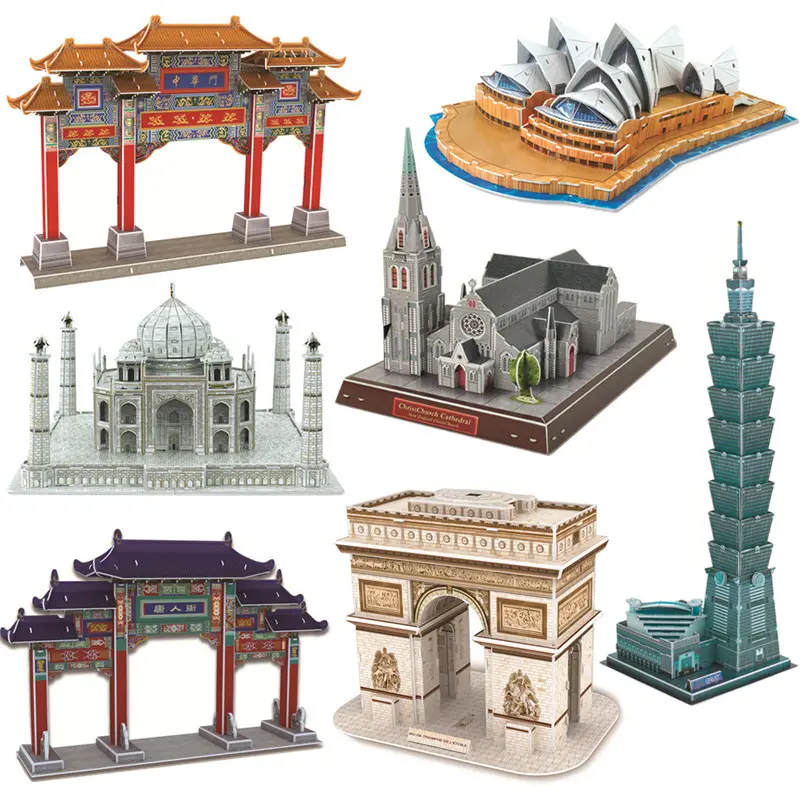 Outro modelo diy brinquedos das crianças Chinatown arquitetura puzzles 3d puzzle brinquedo de construção