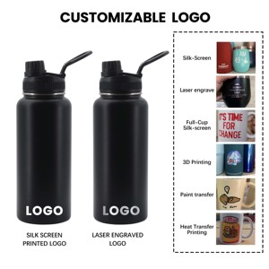 Biểu tượng tùy chỉnh 1L tường thép không gỉ cách nhiệt chân không <span class=keywords><strong>Flask</strong></span> 12oz 22oz 32oz sơn tĩnh điện thể thao chai nước - Product Image 6
