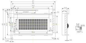 Benutzer definierte 16 Zeichen 4-Zeilen-COB-Chipplatine LCD-Anzeige module Weiß Blau Hintergrund beleuchtung 1604 Größe mit IIC/I2C - Product Image 6