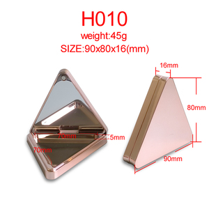70mm Triangular Shape Blush Eye Shadow Cosmetic Powder <strong>Compact</strong> Packaging Single Layer Shiny Rose Gold Empty Case With Mirror - Product Image 6