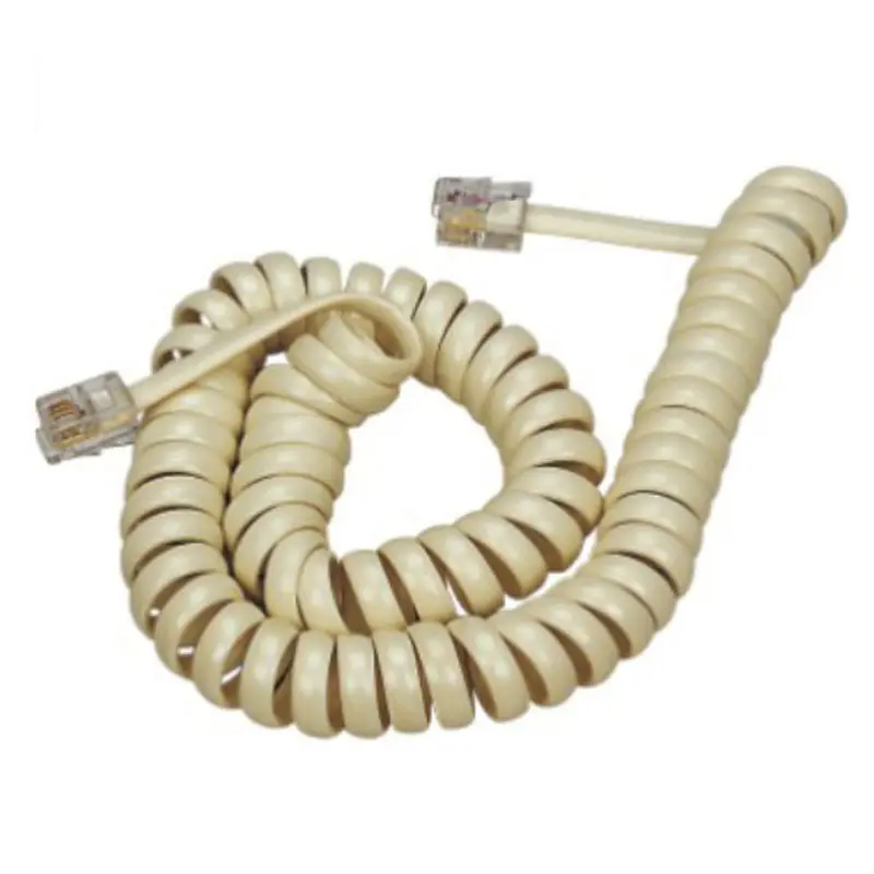 Cordon spiralé de téléphone RJ11 4P4C câble spiralé de téléphone