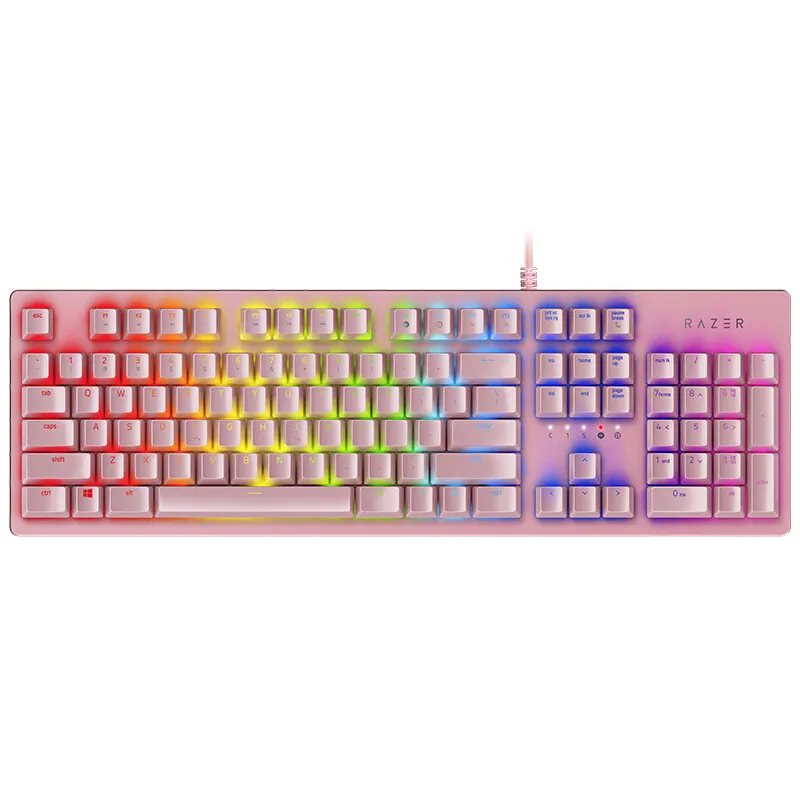 Alta qualidade profissional branco preto rosa razer caçador, de liga de alumínio fosco, cobertura superior, gaming, rgb luz teclado