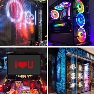 WS2812 SK6812 DC5V WS2812b 8x8 8x32 16x16 светодиодная матричная Гибкая RGB Пиксельная панель DIY программируемый экран - Product Image 6