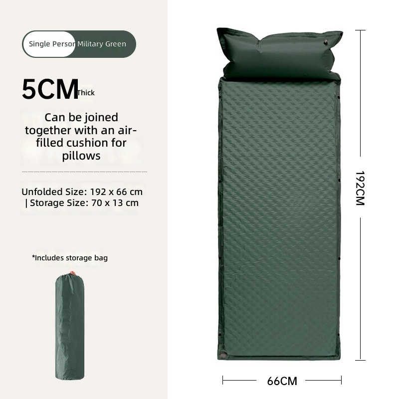 green-5cm auto inflate mattress-single size