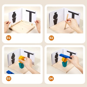 Kids 3D Geometry Education Board Game <strong>Logical</strong> Thinking <strong>Reasoning</strong> Toy Montessori Mirror Puzzle Matching Three View Teaching Aids